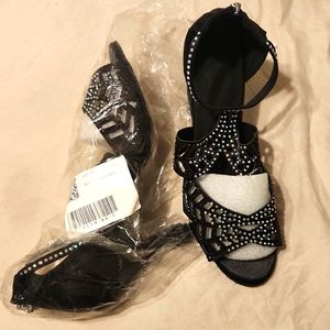 Black Dress Shoes with Rhinestones